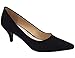 Produktbild Greatonu Spitz Pumps Nubukleder Kitten Absatz Pointed Toe Schwarz EU38