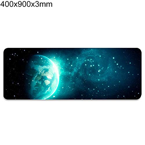 Preisvergleich Produktbild obiqngwi für elektronische Wettkampfsportarten, Fashion Planet Printed verdicken Gummi Anti-Rutsch-Mauspad Computer Tischset - 400 mm x 900 mm x 3 mm