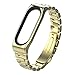 Produktbild H.eternal für Xiao Mi Band 3 Smart Watch Fitness Armbänder Stainless Steel Sport Strap Wristband mit Starkem Magneten Sperren Ersatzarmband Neue Bracelet für Xiao Mi Band 3 (Gold)