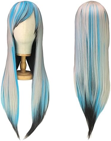 Sevada Long Straight Anime Cosplay Wig With Fringe, Heat-Resistant Synthetic Fibre Hair + Hair Net for Carnival Halloween Party Fancy Dress