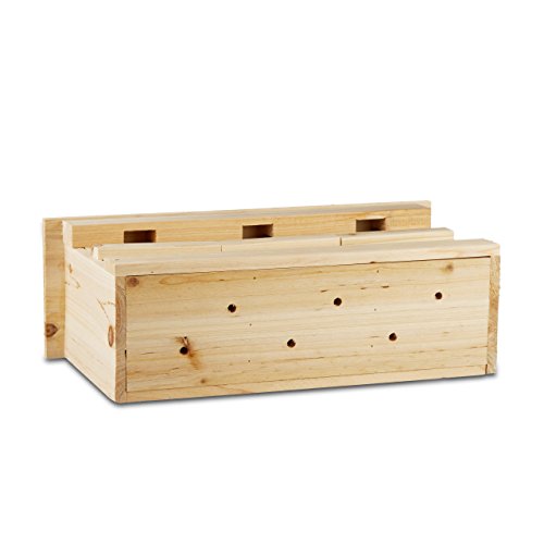 Relaxdays Nistkasten Spatzen, Sperlinge, 3 Nistkammern, Holz, Vogelhäuschen, H x B x T: 21,5 x 43 x 14,5 cm, naturfarben - 4