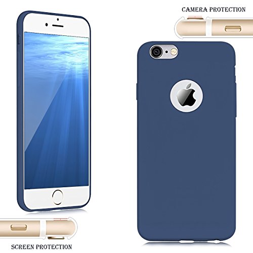 2 x Funda iPhone 6 Plus   6S Plus  SpiritSun Soft Carcasa Funda Dise  o Mate Opaco Ultrafina TPU Bumper para iPhone 6 Plus   6S Plus  5 5 pulgadas  Suave Silicona Piel Carcasa Ultra Delgado y Ligero Goma Flexible Anti-ara  azos Anti Golpes Parachoques Protectora Carcasa - Negro   Azul Marino
