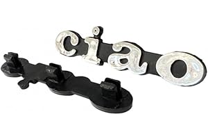 SEBA.RICAMBI Coppia Scritte Targhette in Plastica per Bandine Fianchetti Laterali per Piaggio Ciao C7 Px Pxv Teen