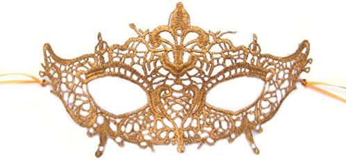 Samantha Peach Lace Mask - Authentic 50 Shades of Grey Trilogy Goddess Masquerade Mask (Gold Marie Antoinette)
