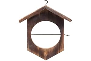 GARDIGO® Meisenknödelhalter aus Holz | Vogelfutterspender zum Aufhängen mit Stab aus Metall | Für Apfel und Meisenfutter Knödel | Meisenknödelhalter mit Dach für Balkon und Garten | Bird Feeder