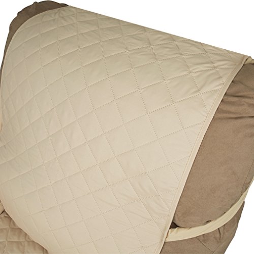 Auralum 177 x 56cm Anti-Rutsch Sesselschoner Sofaschoner Sesselschutz Sofaüberwurf aus Polyester für 1 sitzer Sofa, Waschbar 30° – Beige - 7
