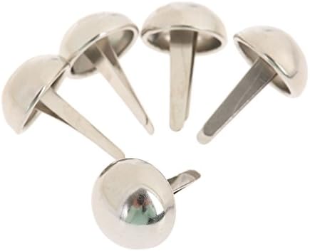 Dophee 100Pcs 12mm Silver Round Dome Head Upholstery Nails Tacks Stud Furniture Decor