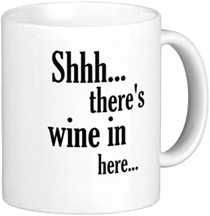 LVSURE mugs There's wine in here - Funny Quote Classic White Coffee Mug - Tea Mug Coffee Cup - Gift - Customize mug