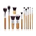 Beauty Kingdom 11pcs Set Bamboo Handles Makeup Brushes Natural Make up Brushes Cosmetics Brush Makeup Brushes Sets Soft Makeup Brush Set Cosmetic Tool Kit with Portable Pouch