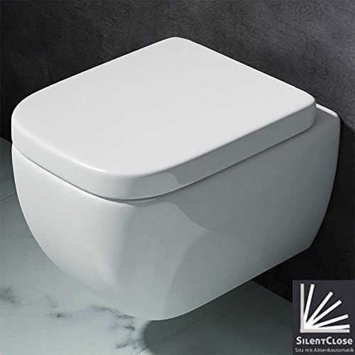 Durovin Bathrooms Aachen 101 48310 Ceramic Wall Hung White Gloss Square Shaped 345mm x 500 x 400 (WxDxH) Rimless Design