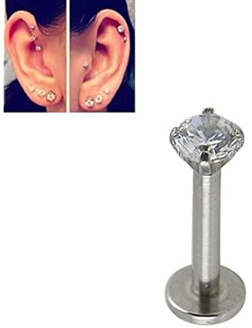 Ohr Piercing tragus Ohrpiercing 3mm Ohrstecker Lippe Helix Zirkonia Monroe Ohrpiercing Lippenpiercing (3mm)