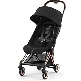 Cybex Coya - Poussette Citadine Ultra Compacte - G&uuml;l Altın Şasi ve Kuşatma Sepya Siyah
