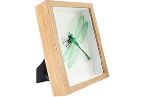 RIKYO Shadow Box Display Case,1.2" Deep Wooden Picture Frame for Dried Flowers,Display Pictures 4x6 with Mat or 5x7 Without Mat for Memorabilia Photos Bottle Caps Medals(Wood Color-5X7)