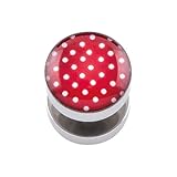 Extensión: 10 mm PIERCINGLINE® Falsa dilatación en acero quirúrgico PUNTOS 10 mm rojo