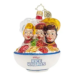 Christopher Radko Hand-Crafted European Glass Christmas Decorative Figural Ornament, Snap, Crackle and Pop!