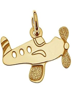 GH1a Flugzeug ANHÄNGER mit KETTE 925 Echt Silber + 24K Vergoldet