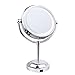 Makeup Mirror with 3X Magnification from AcerVea® - Professional Swivel mirror Best Compact Lighted Table Top Mirror with Stand- Double Sided Magnification with Soft LED Light for Bathroom, Vanity, Cosmetics - 3x AA Battery Operated , Illuminated and Adjustable - Improve Your Beauty Routine Today
