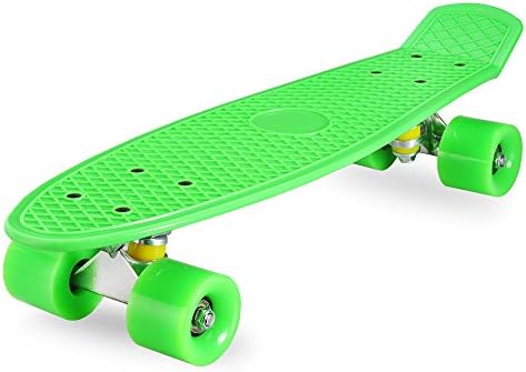 XSPOLVE 22" Complete Skateboard with Colorful LED Light Up Wheels for Kids,Youths, Beginners