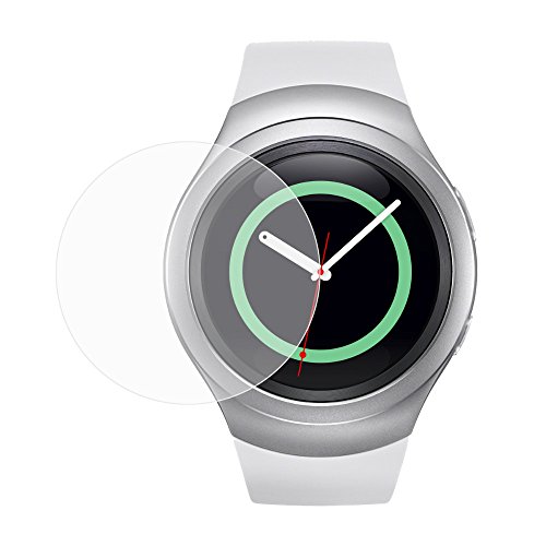 Samsung Gear S2 – SET 3X – Film Panzerglas Glas Schutzglas Hartglas für smartwatch Samsung Gear S2 – 2,5D 9H Panzerfolie Schutz Folie Tempered Glass Touch Display + 1 trockenen Tuch + 1 feuchtes Tuch + Kunststoffverpackungen - 3