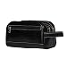 Leather World Classic Black Genuine Leather Kit/Shaving Kit/ Makeup Kit/ Toiletry Bag Travel Accessory Organizer multi storage pouch with Two Compartments RS.1299.00