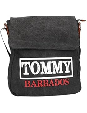 Umgehängt herren TOMMY BARBADOS bandolier taschen kleine mehrfach schwarz