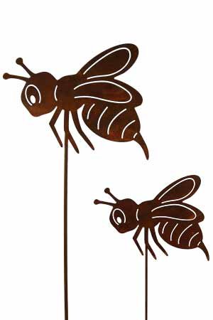 Rost Tier Biene 48 oder 70 cm Stecker Hummel Deko Dekoration Edelrost Garten Metall (Größe 2 - 70 cm)