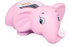 Doli Yearning Elephant Baby Bath Thermometer, bath temperature thermometer, in bath thermometer, bath thermometer newborn, in Fahrenheit and Celsius - Pink
