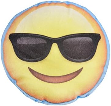 14cm Mini Round Sunglasses Emoji Emoticon Cushion Kids Plush Soft Toy Novelty