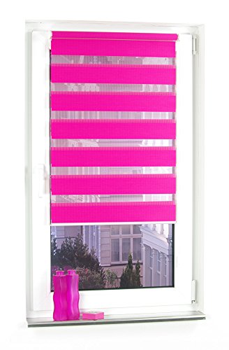 GARDUNA FIX Duo-Doppel-Rollo #rot magnolia 90cm # Smartfix – Klemmfix – ohne bohren – viele Farben & Größen – Sichtschutz – lichtdurchlässig - 2