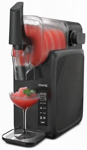 Macchina per granita SLH800 HKoenig, 5 modalità preimpostate, bevande ghiacciate, Milkshake, caffè freddo, cocktail, capacità 2,5L, funzione mantenimento freddo, autopulente, pannello touch, nero