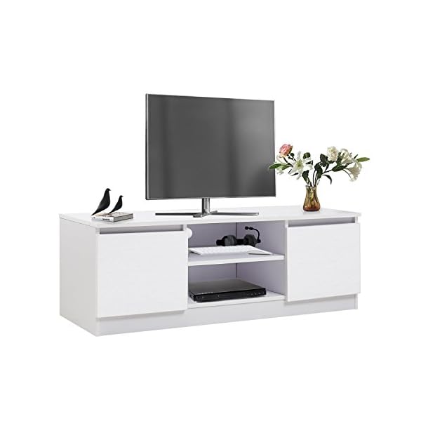 TV Cabinet, HST Mall Modern TV Unit 120cm TV Cabinet Stand White Matt Home Office Furniture
