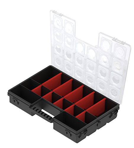 3 teiliges Organizer-Set aus robustem Kunststoff in verschiedenen Größen. Jeder Organizer mit variablen Trennwänden ausgestattet. Topp für Haushalt, Werkstatt und Garage! - 3