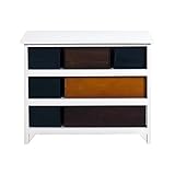 Rebecca Srl Kommode Schubladenschrank Schubladenkommode Sideboard 6 Schubladen Paulownienholz mehrfarbig Knöpfen Shabby Look Schlafzimmer Wohnräume (Code RE4337). - 8