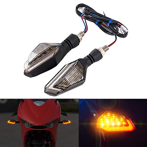 FEZZ Frecce LED Moto Universali Indicatori Di Direzione Moto LED Frecce Moto Lampadina Custom, pack of 2 (ambra+rosso)