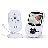 GHB Babyphone 2,4 GHz Babymonitor Drahtloser Digitalkamera 2,4 Zoll LCD Display mit Nachtlicht Gegensprechfunktion und Temperatur