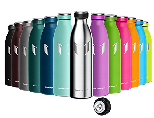 Super Sparrow Water Bottle Double Wall Vacuum Insulated Stainless Steel - 500ml & 750ml - Leak Proof Super Sparrow Water Bottle Double Wall Vacuum Insulated Stainless Steel - 500ml & 750ml - Leak Proof