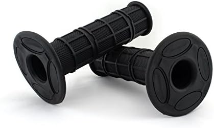 Black Rubber Motorcycle Grips 22mm 7/8" Handle Bar Quad Dirt Bike Scooter ATV