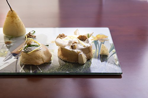 Schneidebrett aus Sekuritglas Tablett für die Küche, Tisch Dessertteller oder Käse hitzebeständig Multifunktions – 20 x 30 cm, Jardin, 200 x 300 x 4 mm - 5