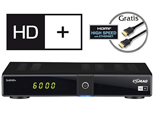 Comag 61014 SL 65 digitaler Satelliten-Receiver (PVR Ready, Upscaler Full HD, HDTV, USB 2.0) inkl. HD+ Karte für 6 Monate, High Speed HDMI Kabel schwarz