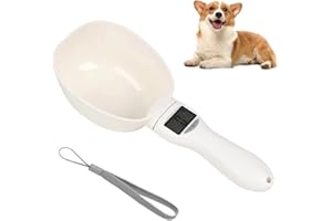 AEUZWR Cucchiaio Digitale, Cucchiaio Digitale con Display LCD, Contenitore Crocchette Cane, Cucchiaio per Alimenti per Animali Domestici, Bilancino elettronico per Cani e Gatti, Fino 800gr