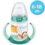 Tiene una capacidad de 150 ml NUK Disney Winnie First Choice - Biberón (polipropileno, 150 ml, boquilla de silicona, sin BPA, a partir de 6 meses) verde verde