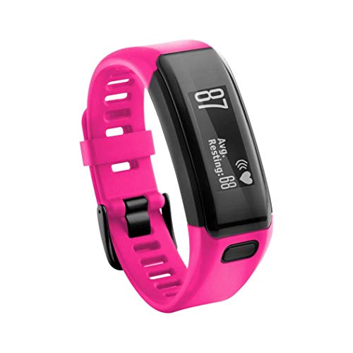 JiaMeng para Correa de Silicona, reemplazo Pulsera de Silicona Suave Pulsera Wristband para Garmin Vivosmart HR(Púrpura,versión Regular)