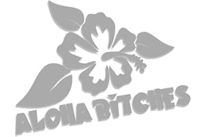 Decus Aloha Bitches Hibiskus Hawaii L 0257 (Argento) // Adesivo OEM JDM Style Vinyl Transfer