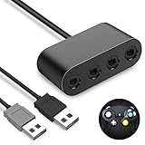 Adapter fr Gamecube Controller, BEBONCOOL NGC Controller Adapter fr Wii U fr Nintendo Switch, USB Plug & Play, 4 Port Schwarz, Adapter fr Super Smas Bros - 