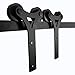Produktbild LWZH 7FT (213cm) Schiebe Scheunentor Hardware Kit für Einzeltür Schiebetürinnen Schienen Gleis Set (Schwarze Y-Förmige Kleiderbügel)