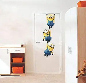 Sticker Yard Minions Hanging Wall Sticker & Decal Vinyl Sticker 76X25CM,Multicolour, Cartoon