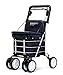 Produktbild Deluxe Einkaufstrolley mit Einkaufstasche 6 Räder Shopper für Senioren von Carlett Lett 800 Rollator klappbar Marineblau