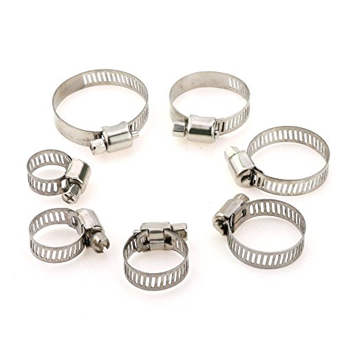 hilitchi 60 Stück verstellbar 8–38 mm Range Edelstahl Worm Gear Schlauchschellen Sortiment Kit - 2