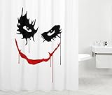 Sanilo Duschvorhang, viele schöne Duschvorhänge zur Auswahl, hochwertige Qualität, inkl. 12 Ringe, wasserdicht, Anti-Schimmel-Effekt (Joker, 180 x 180 cm)