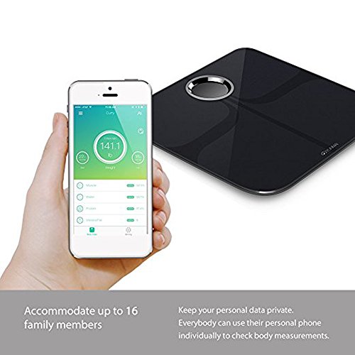 YUNMAI Premium Version Smart Bluetooth Personenwaage mit KörperfettDigital Scale Körper Zusammensetzung Monitor BT4.0 mit extra großem Display Free APP für Android 4.3 iOS 8.0 Smartphones - 3